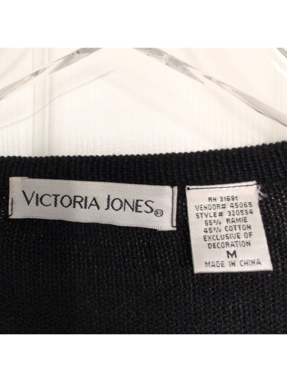 Victoria Jones Beaded Poinsettia Cardigan Womens Size Medium Black Christmas - Picture 5 of 10